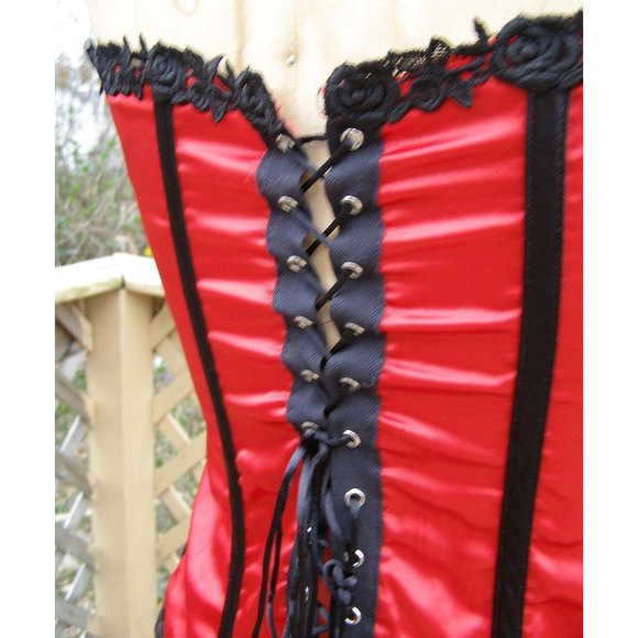 NEW size 38 Intimate Attitudes Red Lace up Corset - Picture 9 of 10